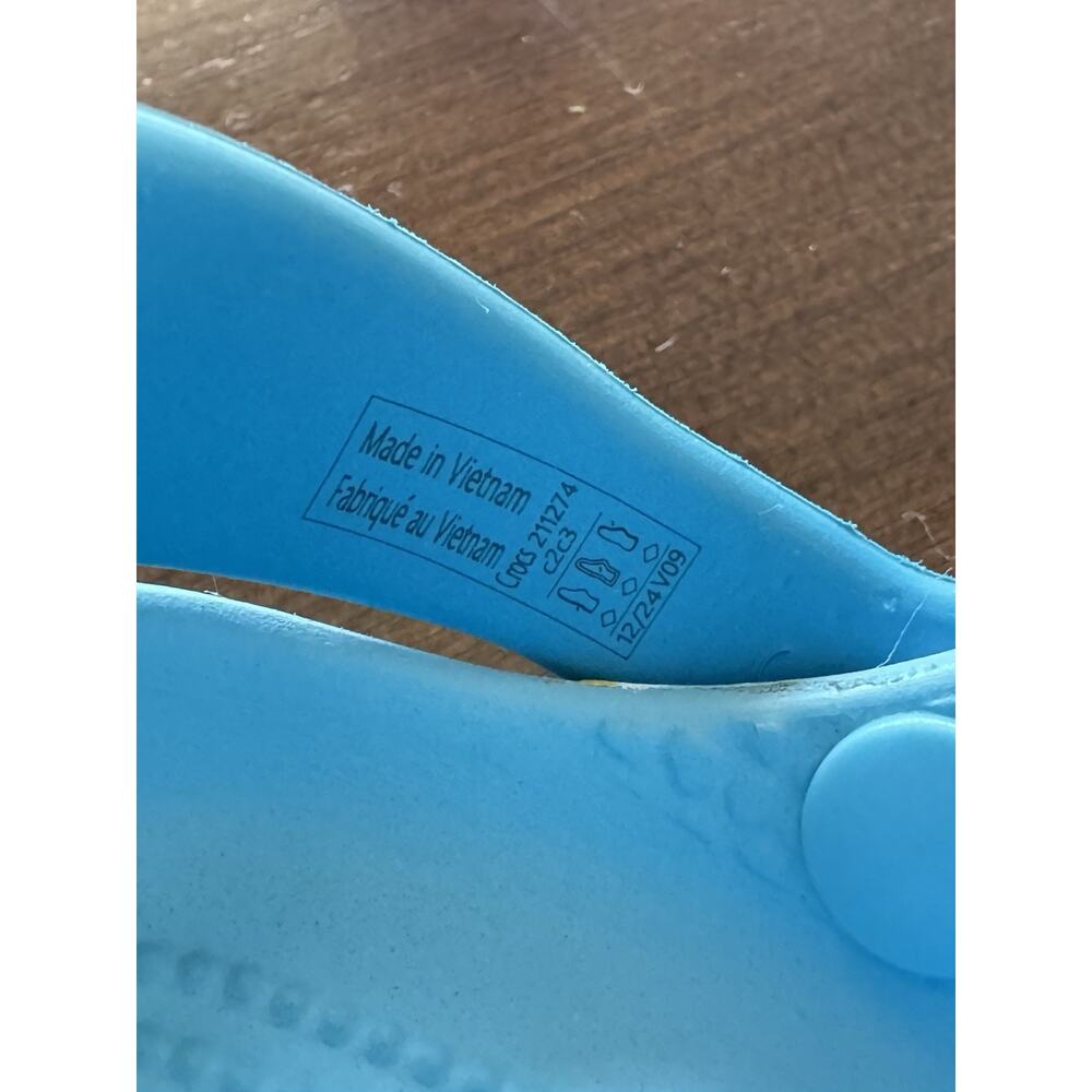 Crocs Classic Daisy Clogs Toddler C2 C3 Blue Tinted Glass Floral Slip On - Picture 7 of 8